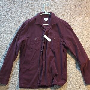 J Crew Corduroy Button-Up Shirt in Deep Burgundy